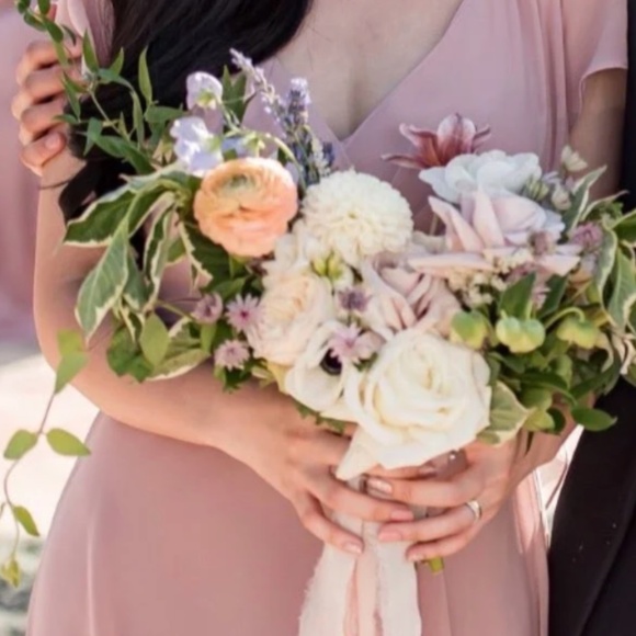 Jenny Yoo Alanna Chiffon Whipped Apricot Bridesmaid Dress - Picture 10 of 10